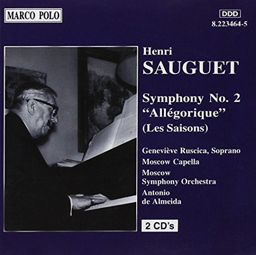 CD cover for Henri Sauguet’s Symphony No. 2 with composer’s portrait.