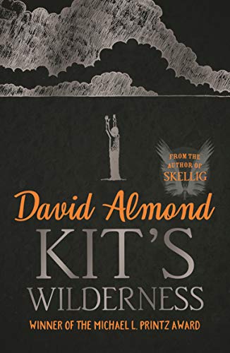 Book cover: dark background, small figure reaching towards stormy sketched clouds.