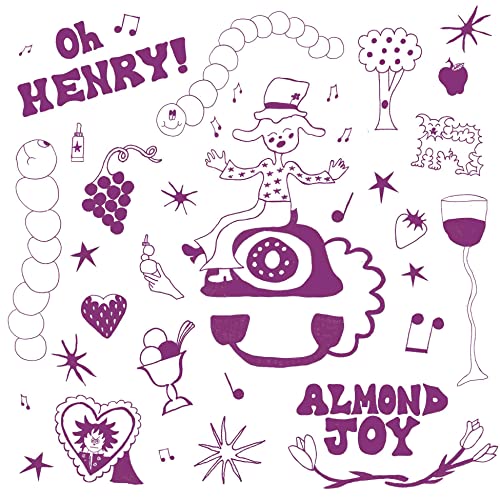 Purple doodle-style album cover for Almond Joy and Oh Henry! vinyl.
