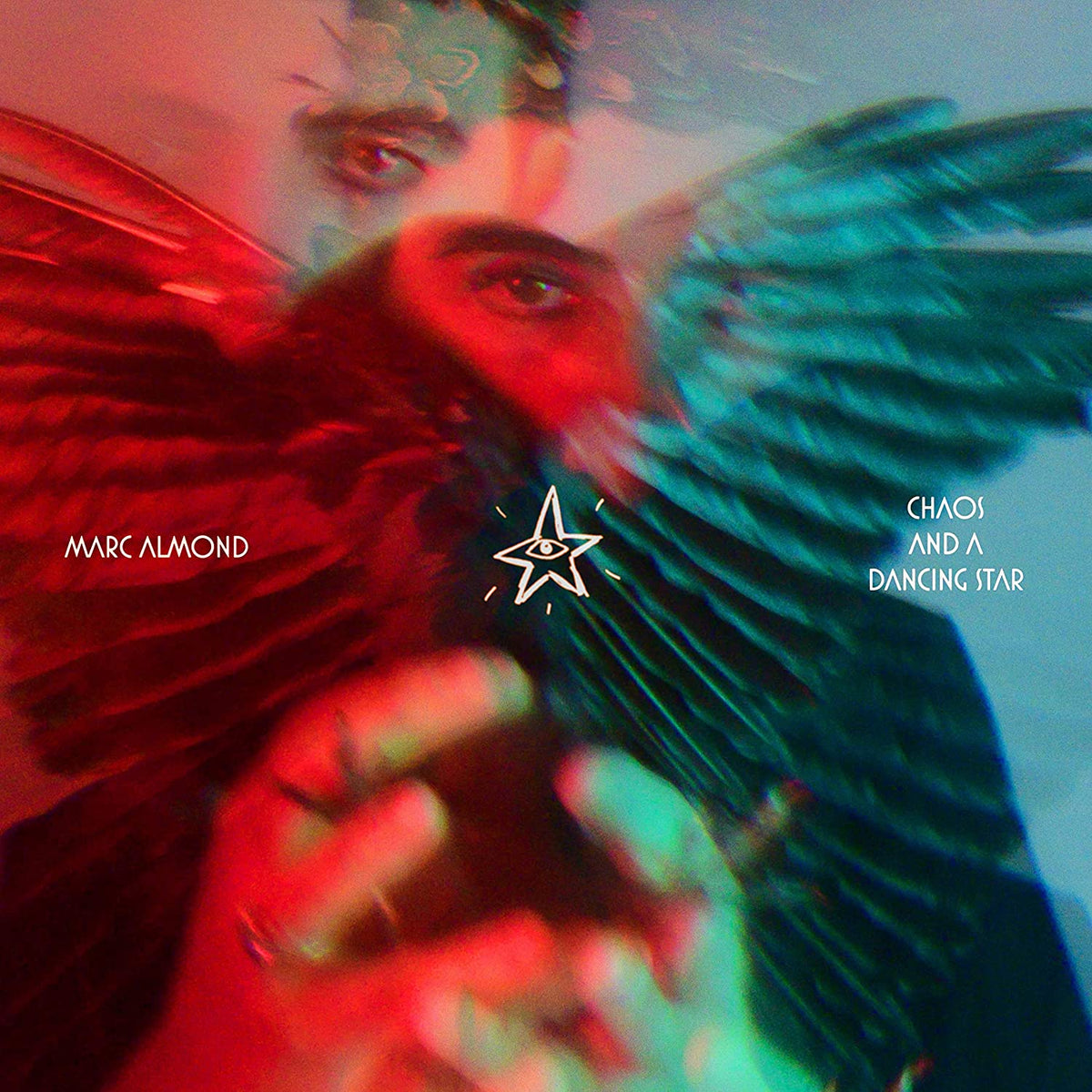 "CD cover art featuring a man with wings and a star symbol."
