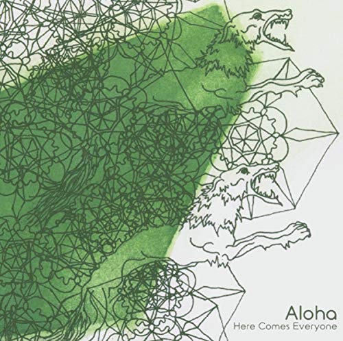 CD cover with green and white line art of a bear and geometric shapes.