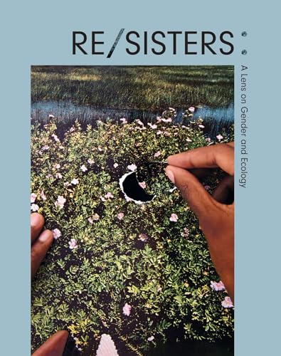 Book cover with hands sewing a moth onto a floral landscape.