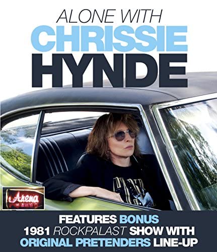 Chrissie Hynde in a car, DVD cover for "Alone With Chrissie Hynde".