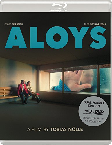 "A DVD case for 'Aloys' film, featuring a scene with people in a waiting room."