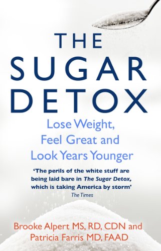 Book cover for "The Sugar Detox" with sugar and a spoon.