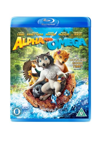 Alpha & Omega" Blu-ray cover featuring animated wolves and forest scenery.