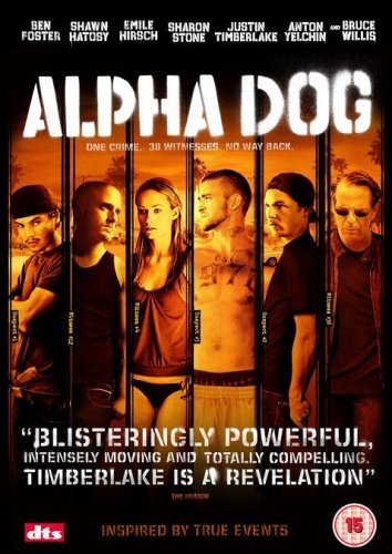 DVD cover for "Alpha Dog" featuring six actors in shadowed portraits.