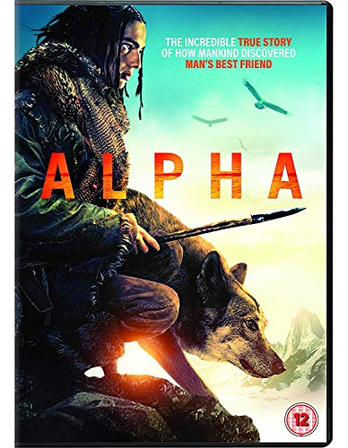 DVD cover for "Alpha" featuring a man and a wolf in a landscape.