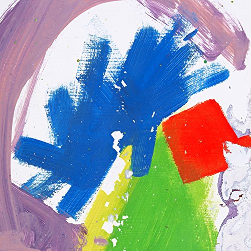 Alt-J album cover: abstract paint strokes in blue, red, green, and yellow.