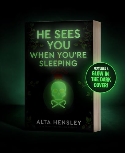 Dark book cover with glowing green skull and title text.