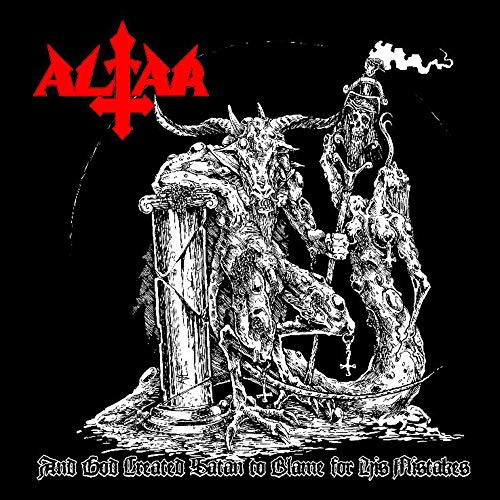 Black and white album cover with demonic figure and band logo "Altar".