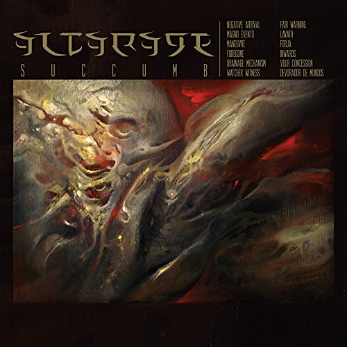 CD cover for Altarage’s “Succumb” featuring grotesque, dark, painted imagery.