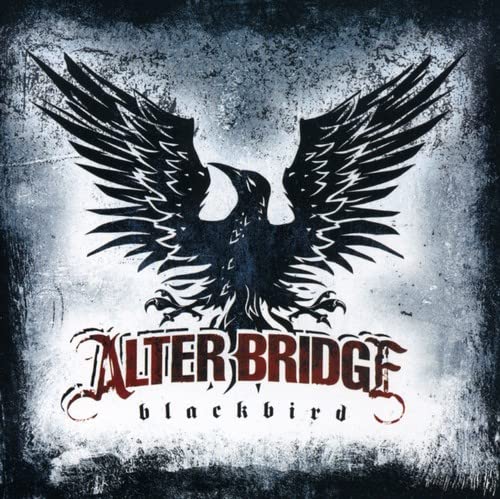 Blackbird album cover by Alter Bridge featuring a black bird with spread wings.