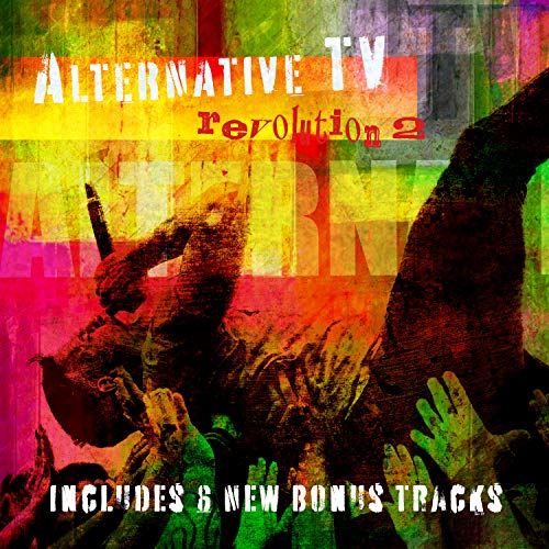 "Multicolored abstract background with 'ALTERNATIVE TV' and 'Revolution 2' text, and '6 NEW BONUS TRACKS' note."