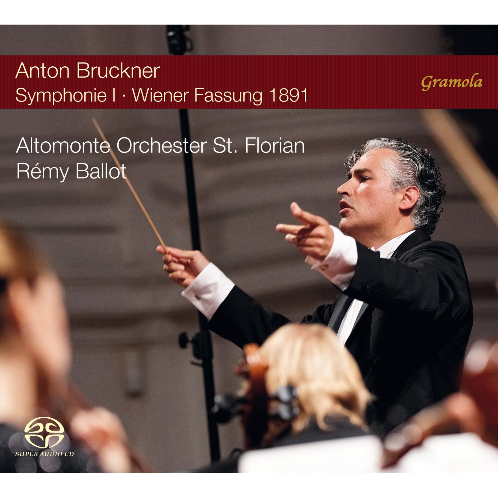 CD cover: Conductor Rémy Ballot with orchestra, Anton Bruckner symphony.