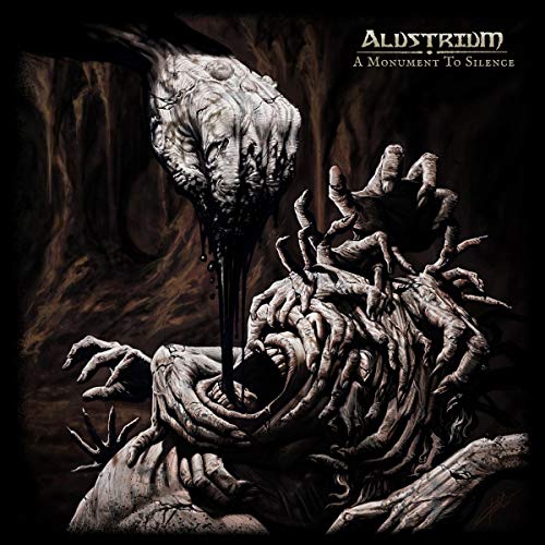 Dark, textured album cover depicting a grotesque, organic form with many hands.
