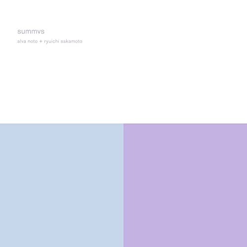 Album cover for "Summvs" by Alva Noto and Ryuichi Sakamoto, divided into color blocks.