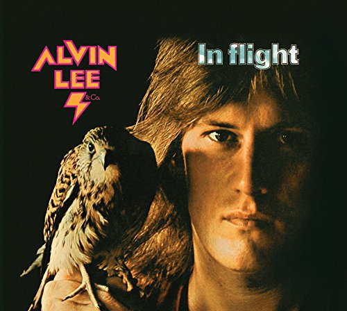 Vinyl album cover with a man and a hawk on a black background.