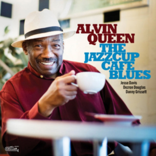 Alvin Queen CD cover featuring a smiling man with a coffee cup.