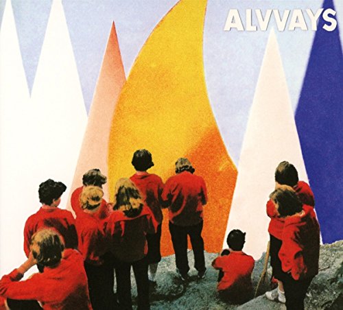 Alvvays’ “Antisocialites” CD cover: people in red among geometric shapes.