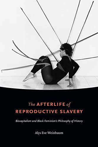 Book cover with a silhouetted woman and abstract lines, titled “The Afterlife of Reproductive Slavery.”