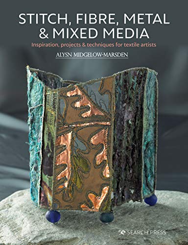 Book cover featuring a textured, mixed-media textile art piece on stone.