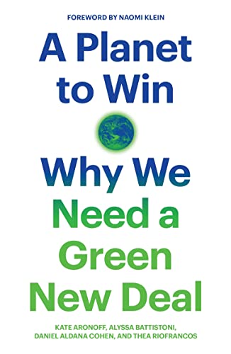 Book cover: "A Planet to Win" with a green Earth graphic.