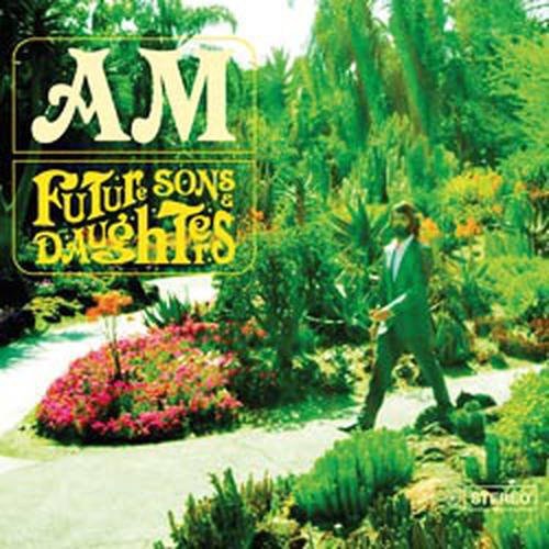"Album cover with man in suit standing in a lush, tropical garden."