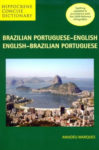 Brazilian Portuguese-English dictionary cover with a Rio de Janeiro cityscape.