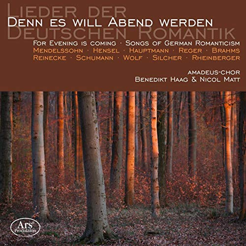 CD cover with a forest scene and German text about Romantic songs.