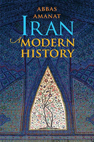 Book cover with blue and gold text on ornate Persian architectural background image.