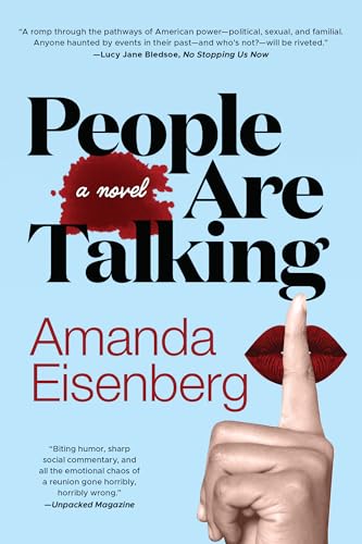 Book cover: “People Are Talking” by Amanda Eisenberg, with lips and hand imagery.