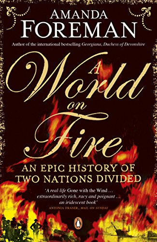 Book cover: “A World on Fire” with fiery background and text.