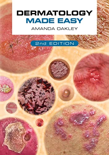 Medical textbook cover with dermatology images and professional typography on a neutral background.
