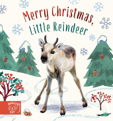 Children’s book cover featuring a reindeer calf in a snowy landscape.