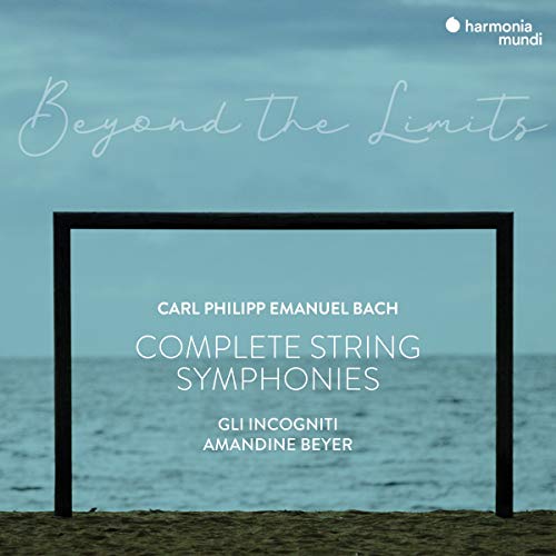 CD cover for C.P.E. Bach’s string symphonies with a coastal scene.