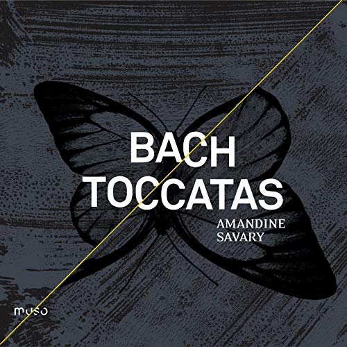 CD cover for Amandine Savary’s “Bach, Toccatas” featuring a butterfly.