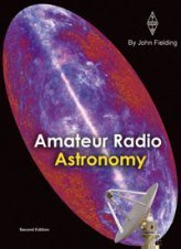 Book cover: "Amateur Radio Astronomy" with nebula image and radio telescope.