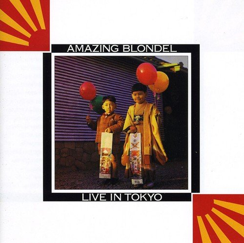 "Album cover with two boys holding balloons, titled 'Amazing Blondel - Live In Tokyo'."