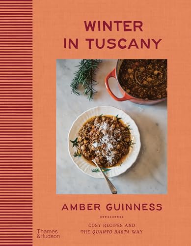 Book cover titled Winter in Tuscany featuring a bowl of stew and a cooking pot.