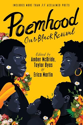 Book cover: "Poemhood" with portraits of young Black people and flowers.