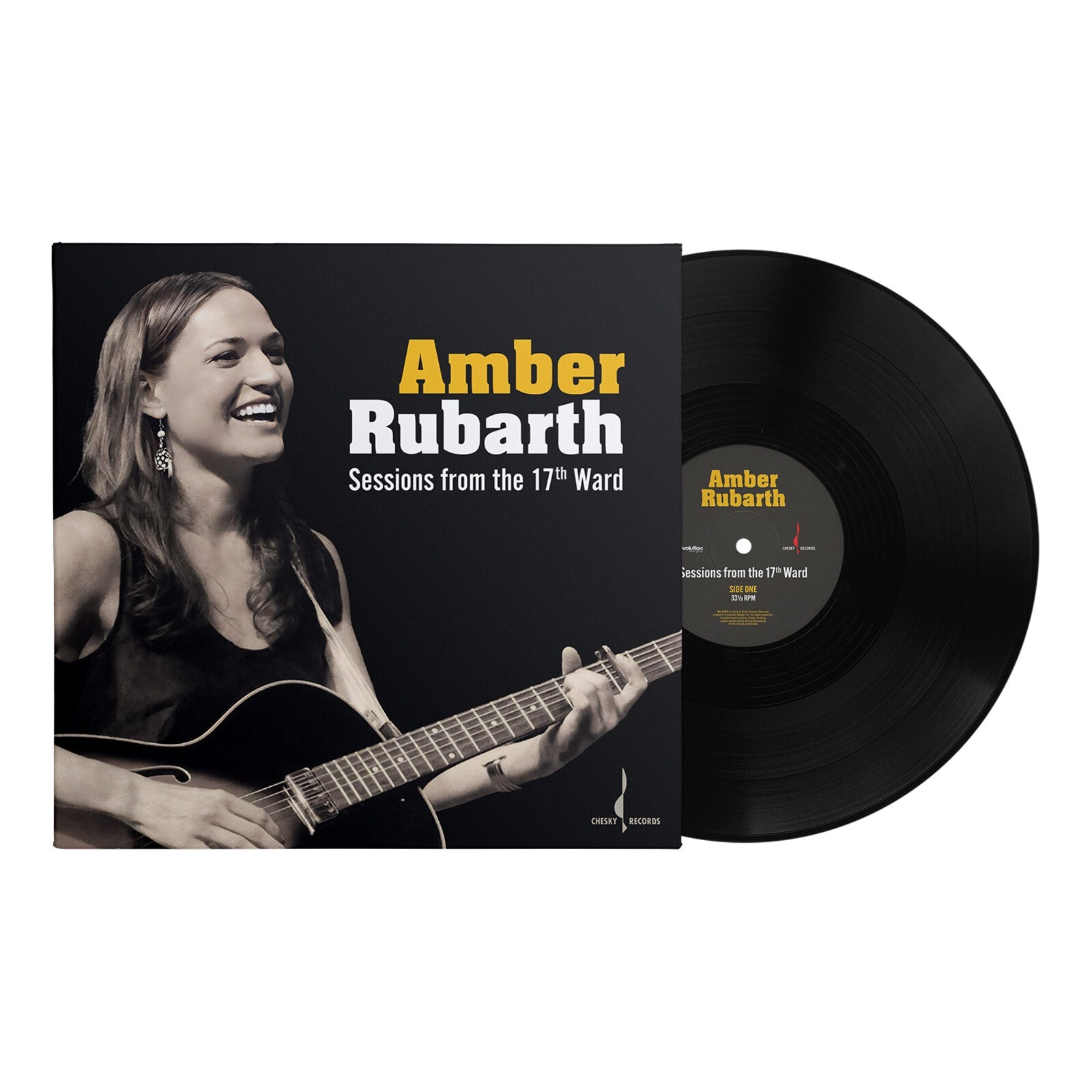Amber Rubarth album cover with a black vinyl record next to it.