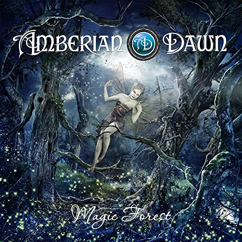 CD cover for Amberian Dawn's "Magic Forest" featuring a fairy in a forest.