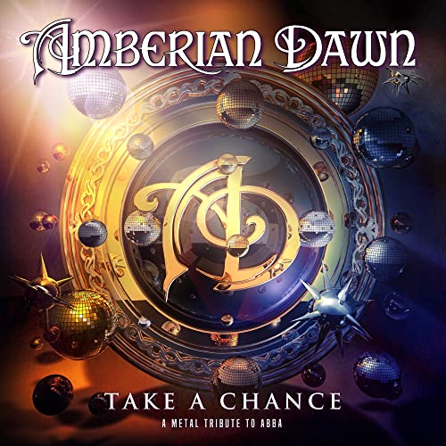 CD cover for Amberian Dawn’s “Take A Chance” tribute to Abba, with disco balls.