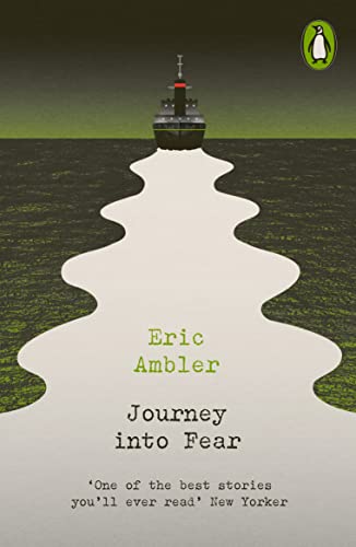 Book cover showing a ship leaving a white wake on dark green water.