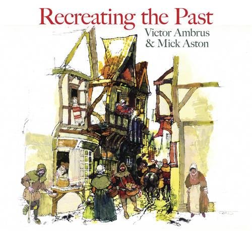 Book cover illustration showing a medieval street scene with people and timber-framed houses.
