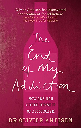 Book cover with a pink bottle silhouette and the title The End of My Addiction.