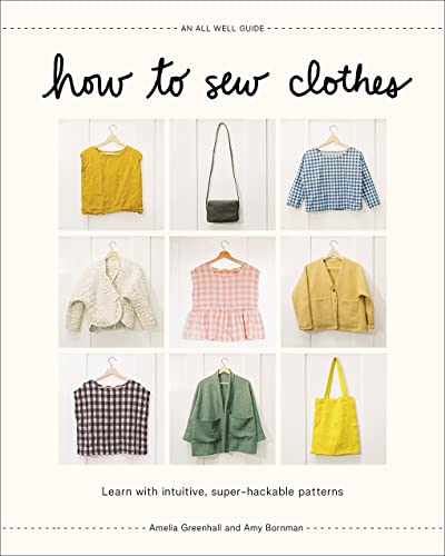 Book cover displaying sewn clothing items: tops, jackets, bags, and dresses.