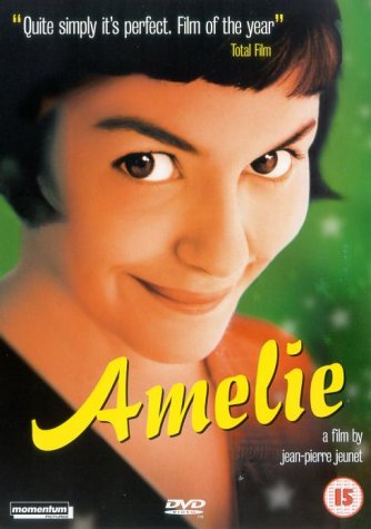 DVD cover for “Amelie” featuring Audrey Tautou’s smiling portrait.