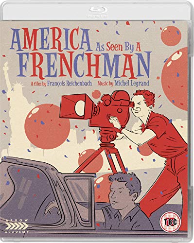 America As Seen By A Frenchman" Blu-ray cover with illustrated film crew.